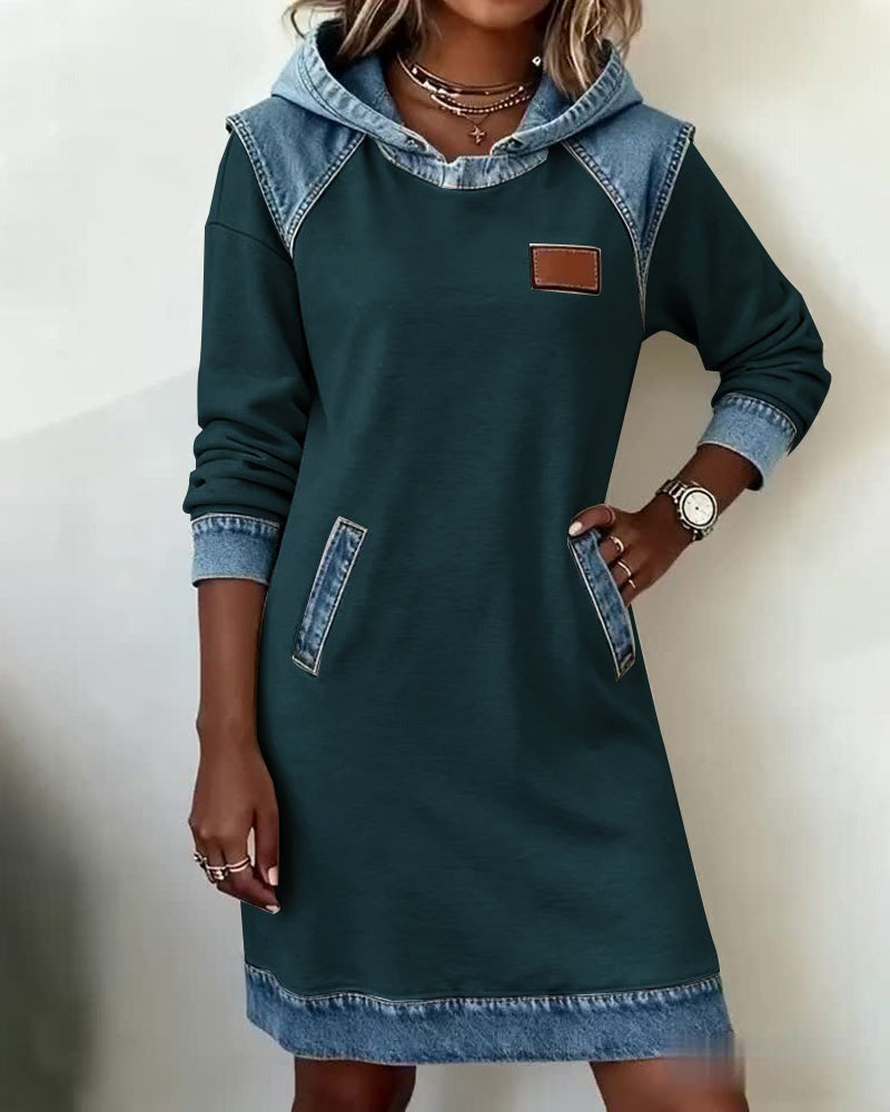 Amelia Denim Hoodie Dress | Relaxed Style with a Modern Edge