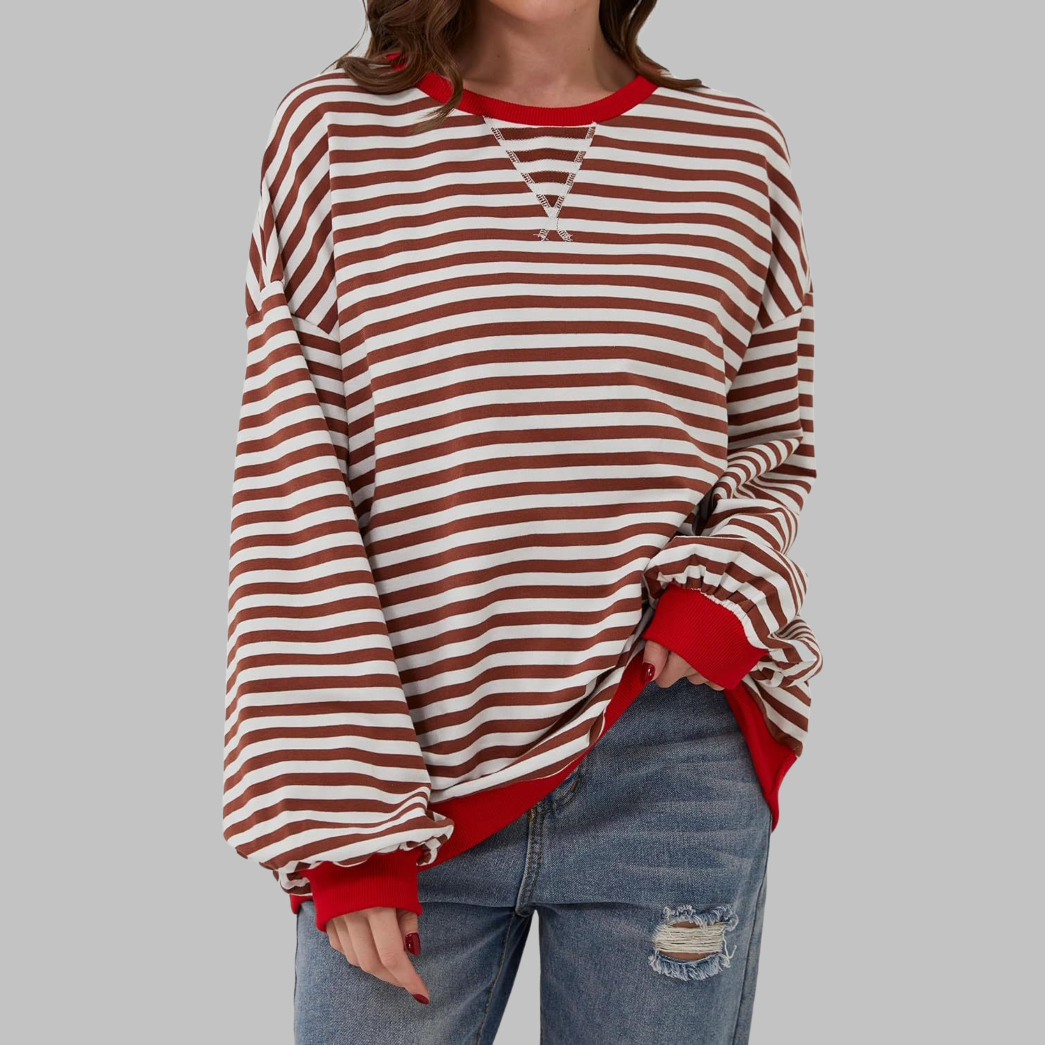 Striped Long-Sleeve Sweatshirt | Casual Comfort with Refined Style
