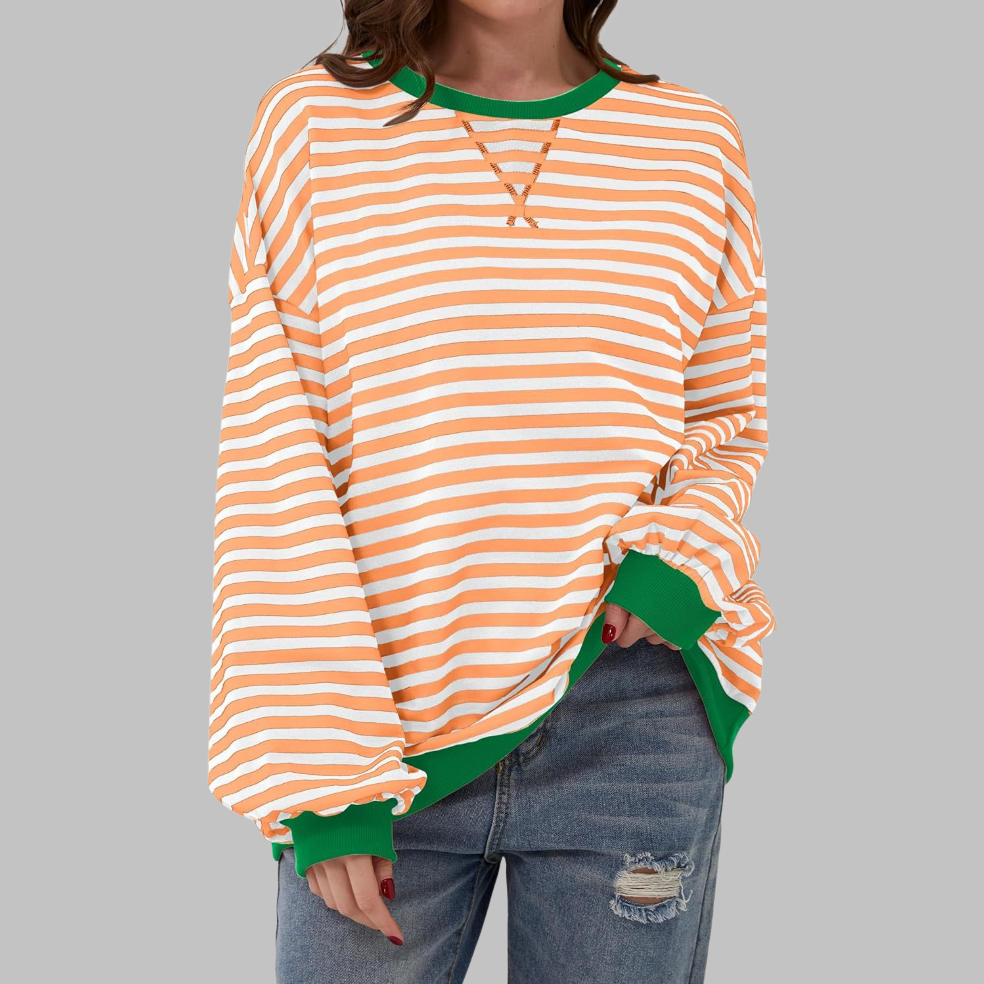 Striped Long-Sleeve Sweatshirt | Casual Comfort with Refined Style