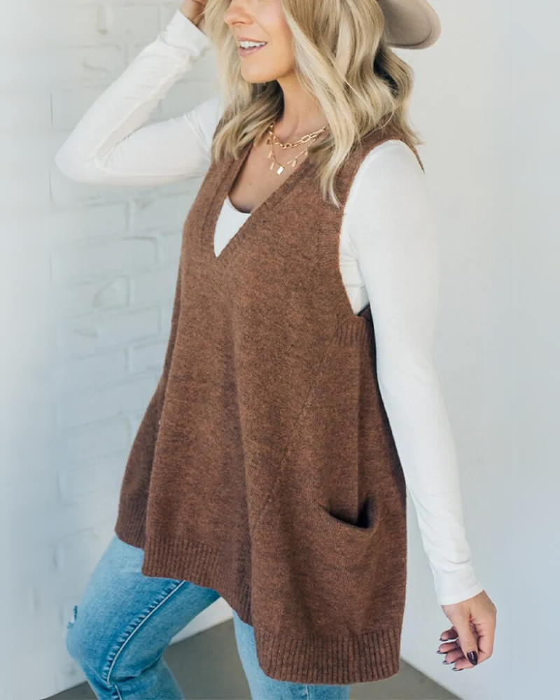 Amelia Relaxed-Fit Knit Vest | Effortless Warmth, Everyday Style