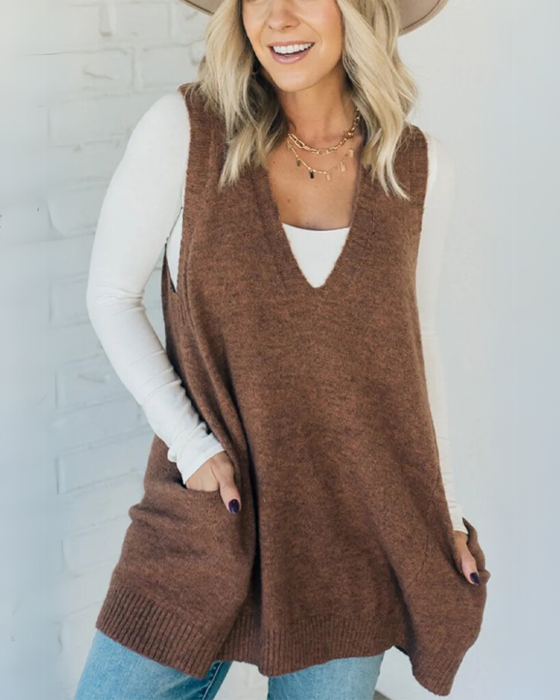 Amelia Relaxed-Fit Knit Vest | Effortless Warmth, Everyday Style