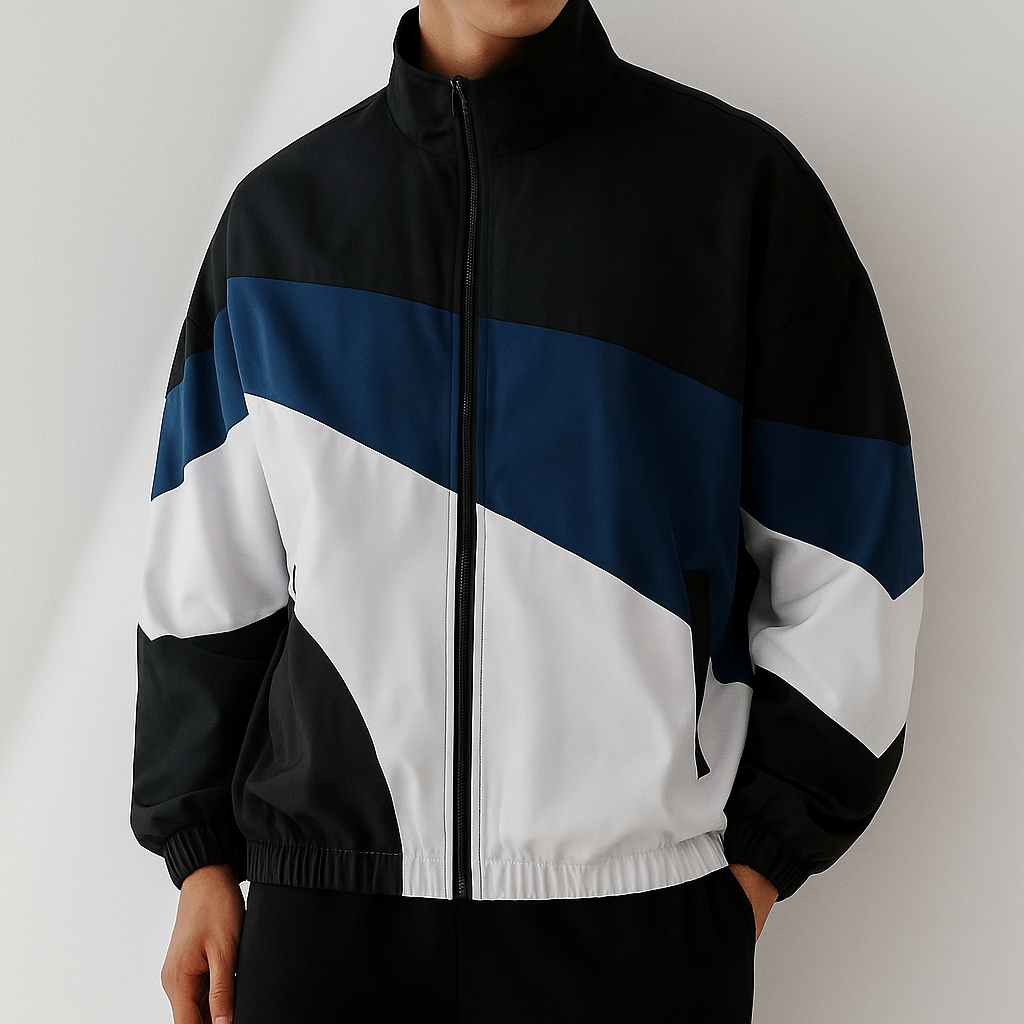 Modern Color-Block Windbreaker | Lightweight, Breathable & Athletic Fit