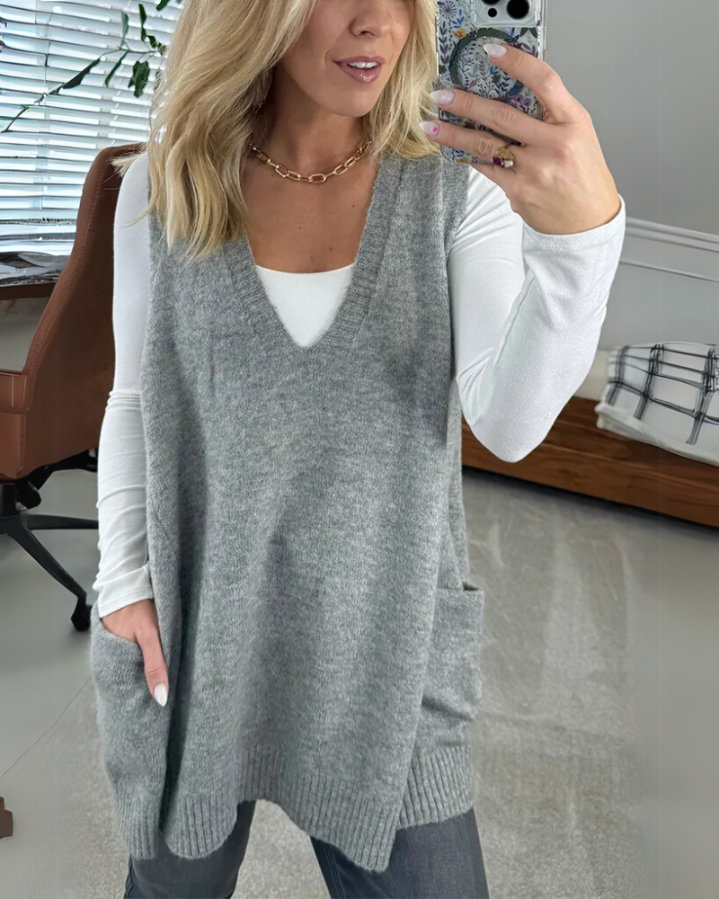 Amelia Relaxed-Fit Knit Vest | Effortless Warmth, Everyday Style