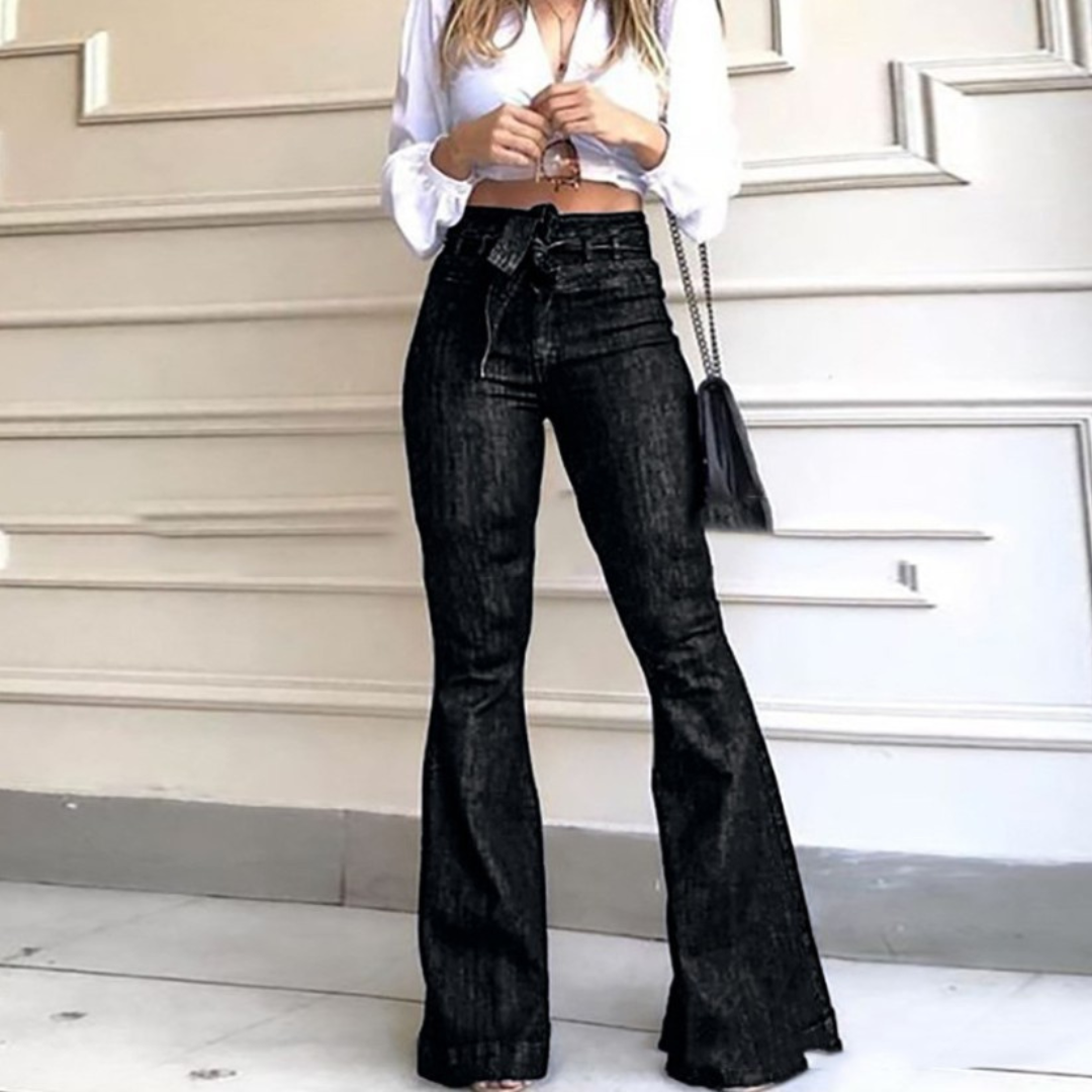 Vintage Lace-Up Flared Pants | Wide-Leg Elegance with Retro Charm