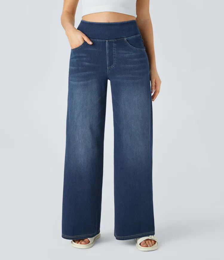 Relaxed Wide-Leg Jeans | High-Waist Comfort with Seamless Fit