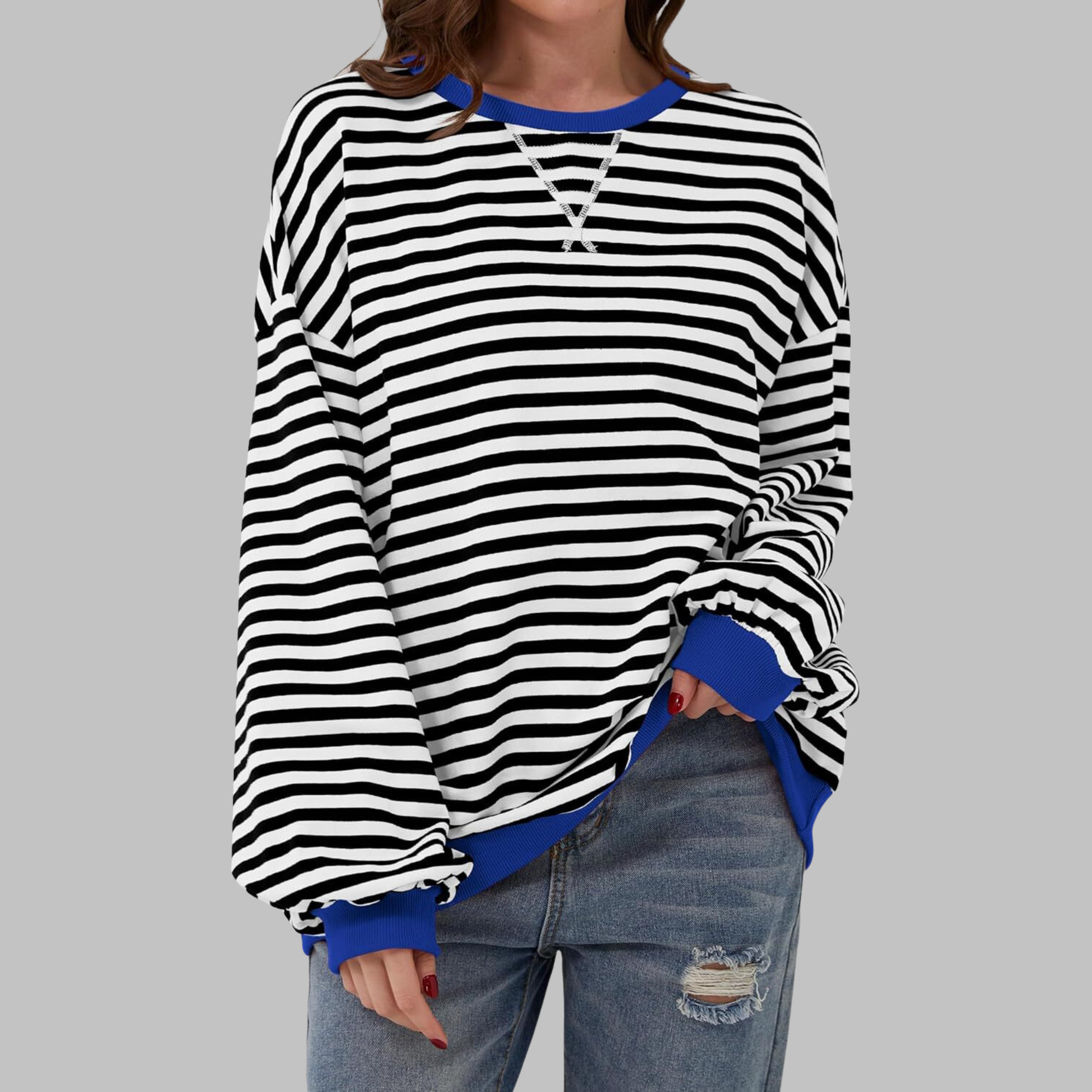 Striped Long-Sleeve Sweatshirt | Casual Comfort with Refined Style