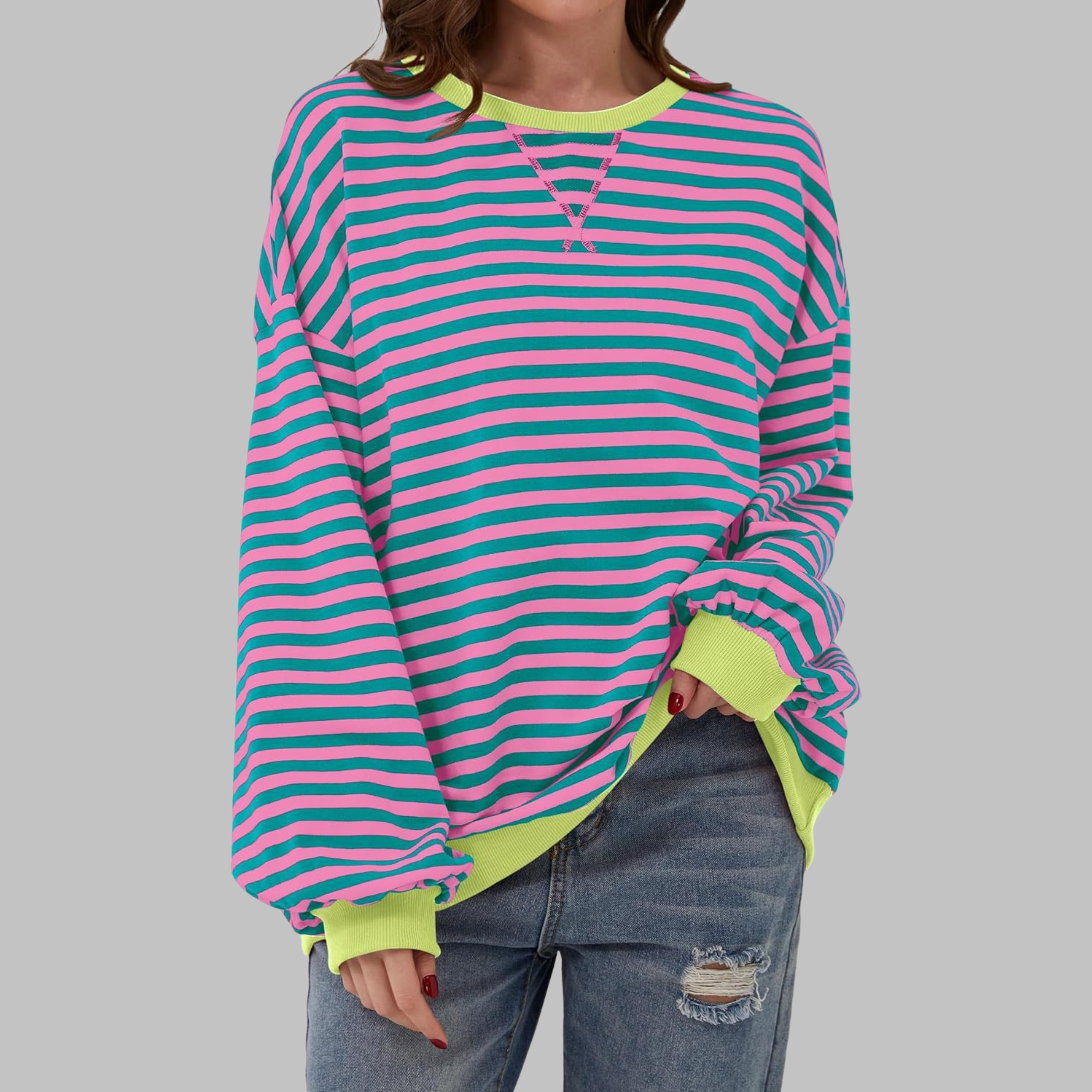 Striped Long-Sleeve Sweatshirt | Casual Comfort with Refined Style