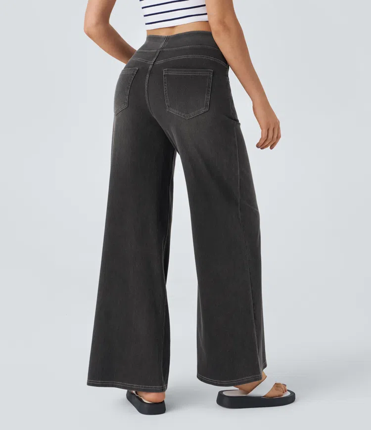 Relaxed Wide-Leg Jeans | High-Waist Comfort with Seamless Fit
