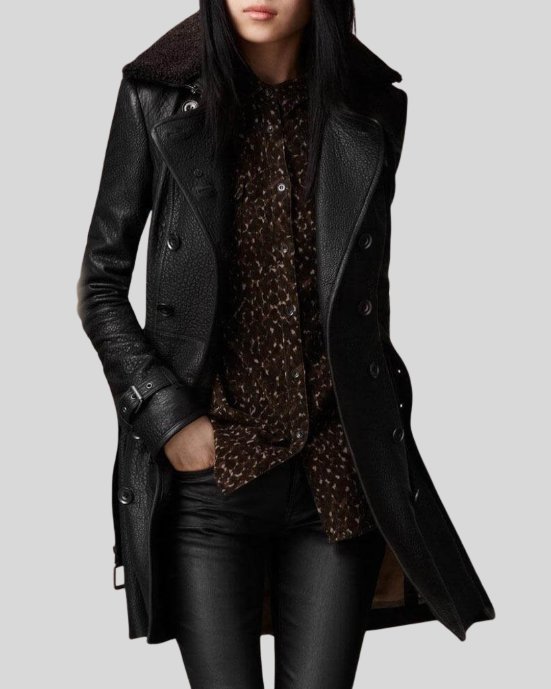 Tailored Leather Coat | Luxury Statement Piece