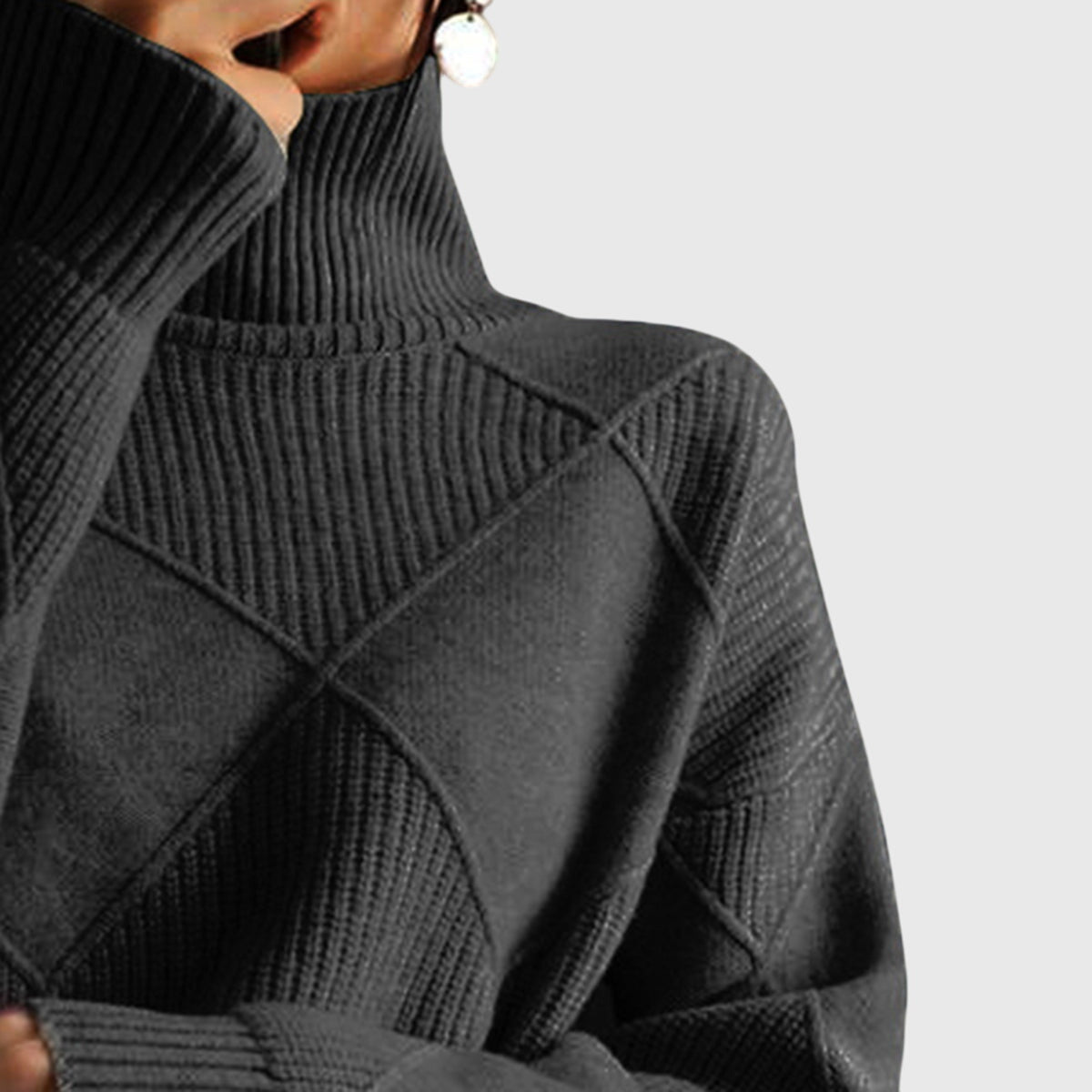 Rose Elegant-Fit Angela Turtleneck Sweater | Sophisticated Warmth Timeless Style