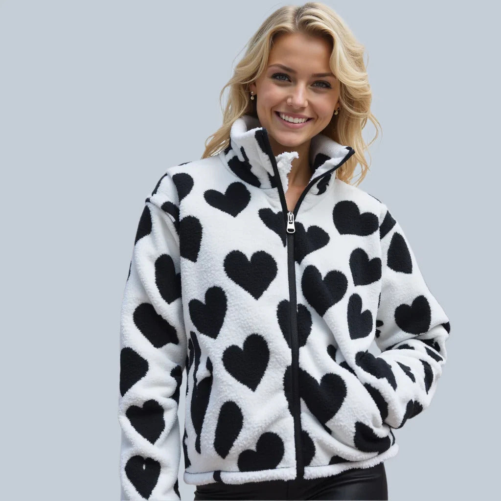 Elena™ Reversible Heart Jacket | Elegant Comfort & Two-in-One Style