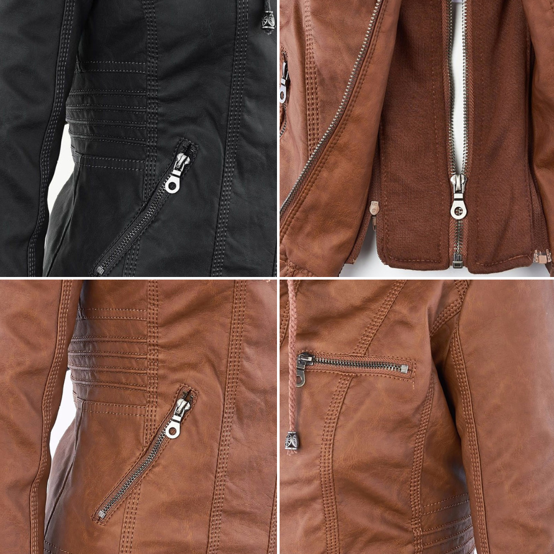 Amelia Slim-Fit Faux Leather Jacket | Effortless Style, All-Day Ease