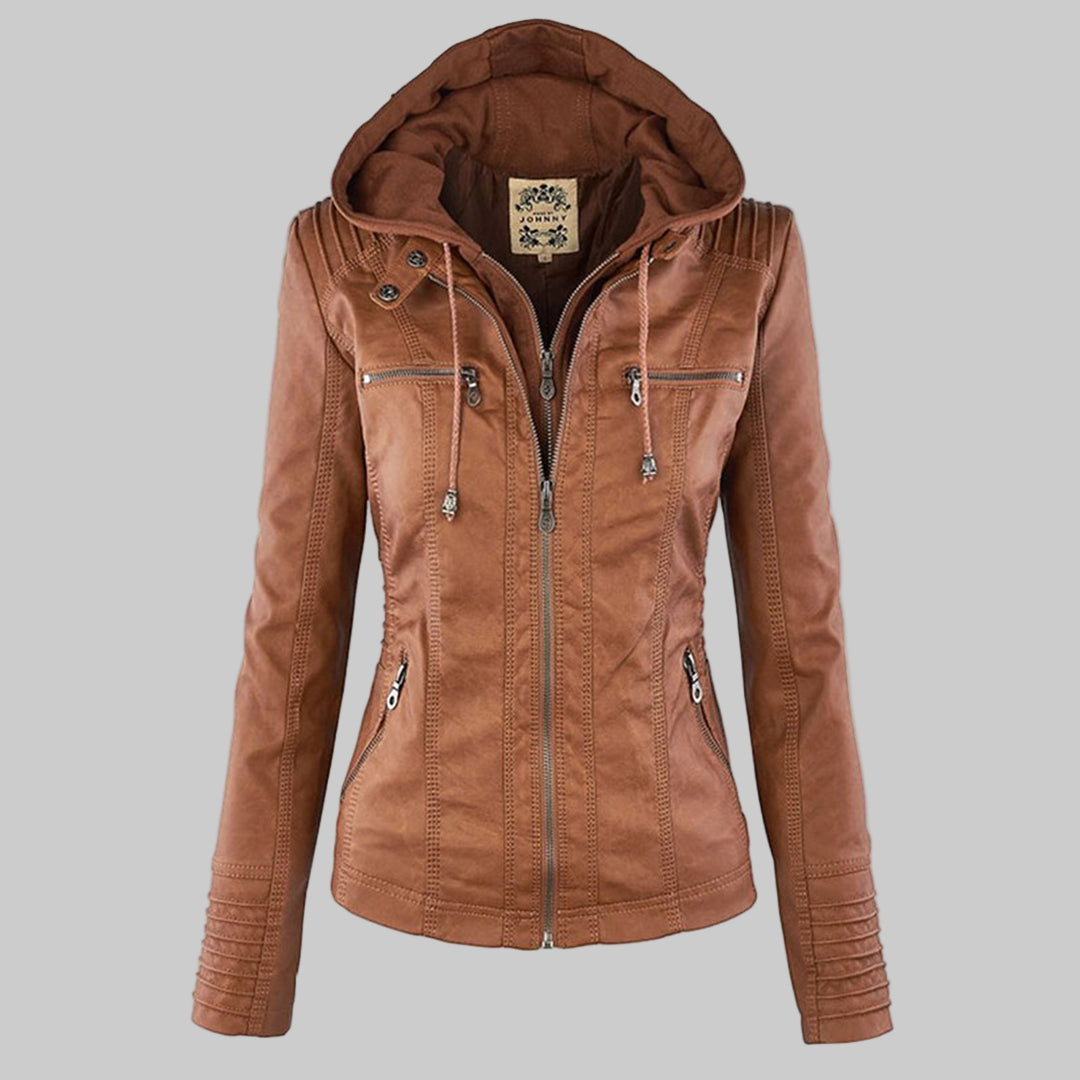 Amelia Slim-Fit Faux Leather Jacket | Effortless Style, All-Day Ease