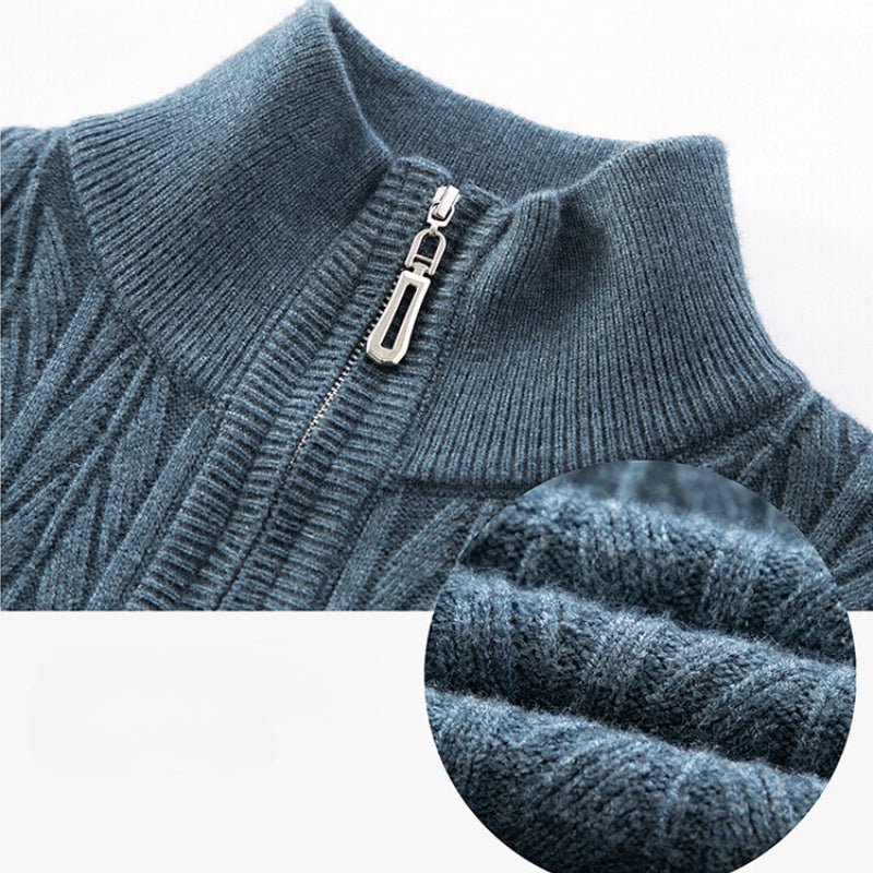 Wool-Blend Ribbed Mock-Neck Sweater | Warmth with Modern Elegance