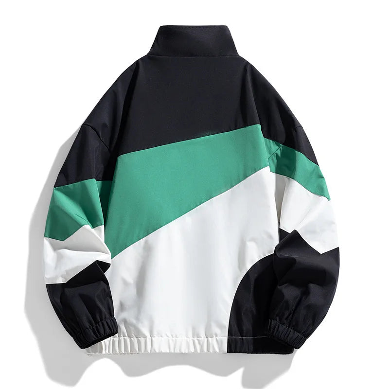 Modern Color-Block Windbreaker | Lightweight, Breathable & Athletic Fit