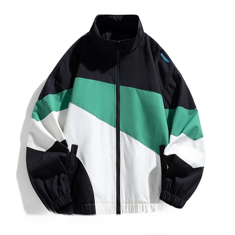 Modern Color-Block Windbreaker | Lightweight, Breathable & Athletic Fit
