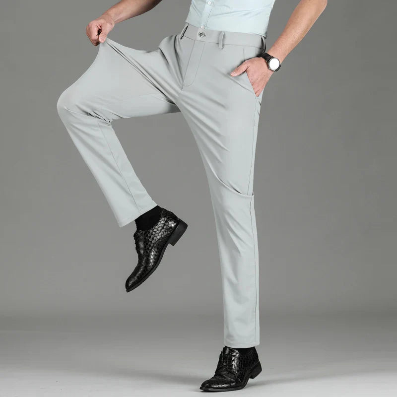 Slim-Fit Ice Silk Trousers | Advanced Comfort & Style