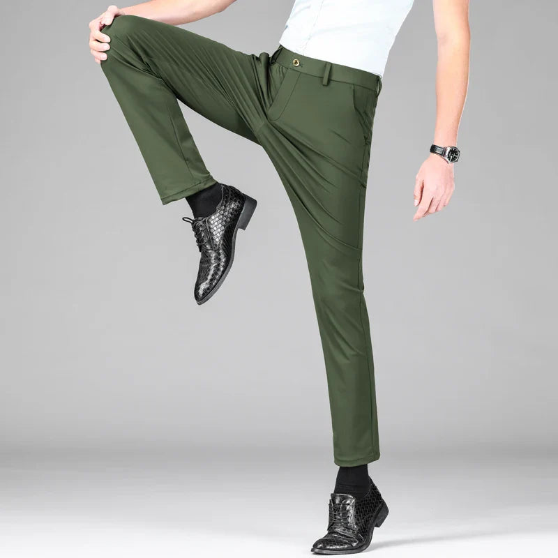 Slim-Fit Ice Silk Trousers | Advanced Comfort & Style