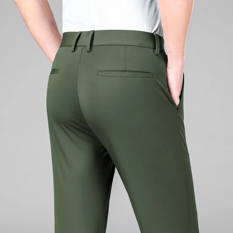 Slim-Fit Ice Silk Trousers | Advanced Comfort & Style