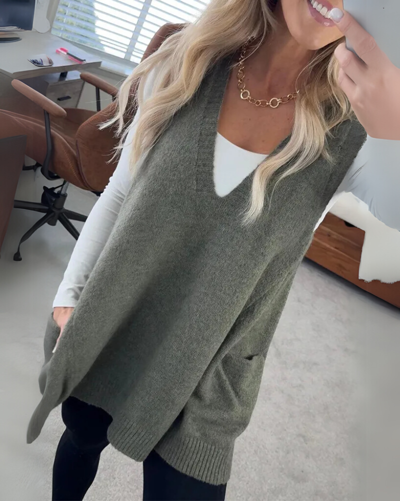 Amelia Relaxed-Fit Knit Vest | Effortless Warmth, Everyday Style