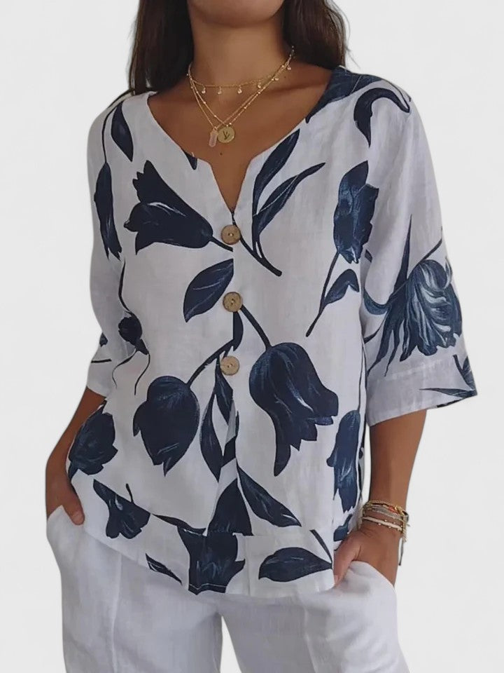 Laura | Comfortable V-Neck Blouse