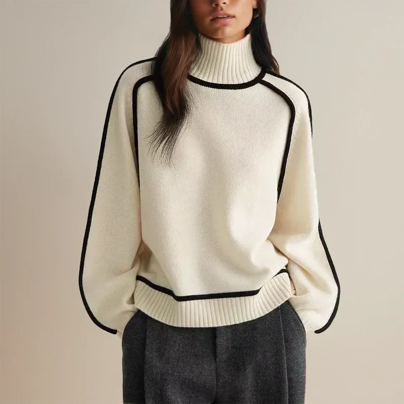 Relaxed-Fit Roll Neck Sweater | Elegant Winter Essential