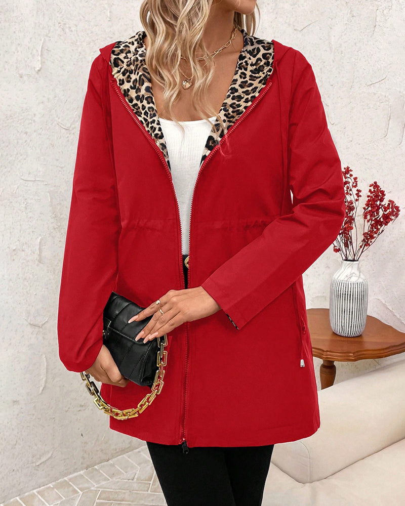 Rose Elegant Regular-Fit Leopard Coat | Effortless Everyday Style