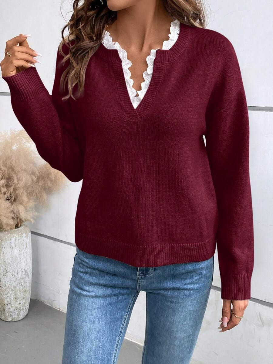 Amelia Slim-Fit V-Neck Knit | Effortless Charm with a Feminine Touch