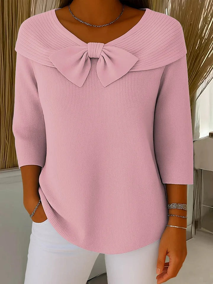 Rose Fitted Serenna Sweater | Soft Warmth & Feminine Elegance