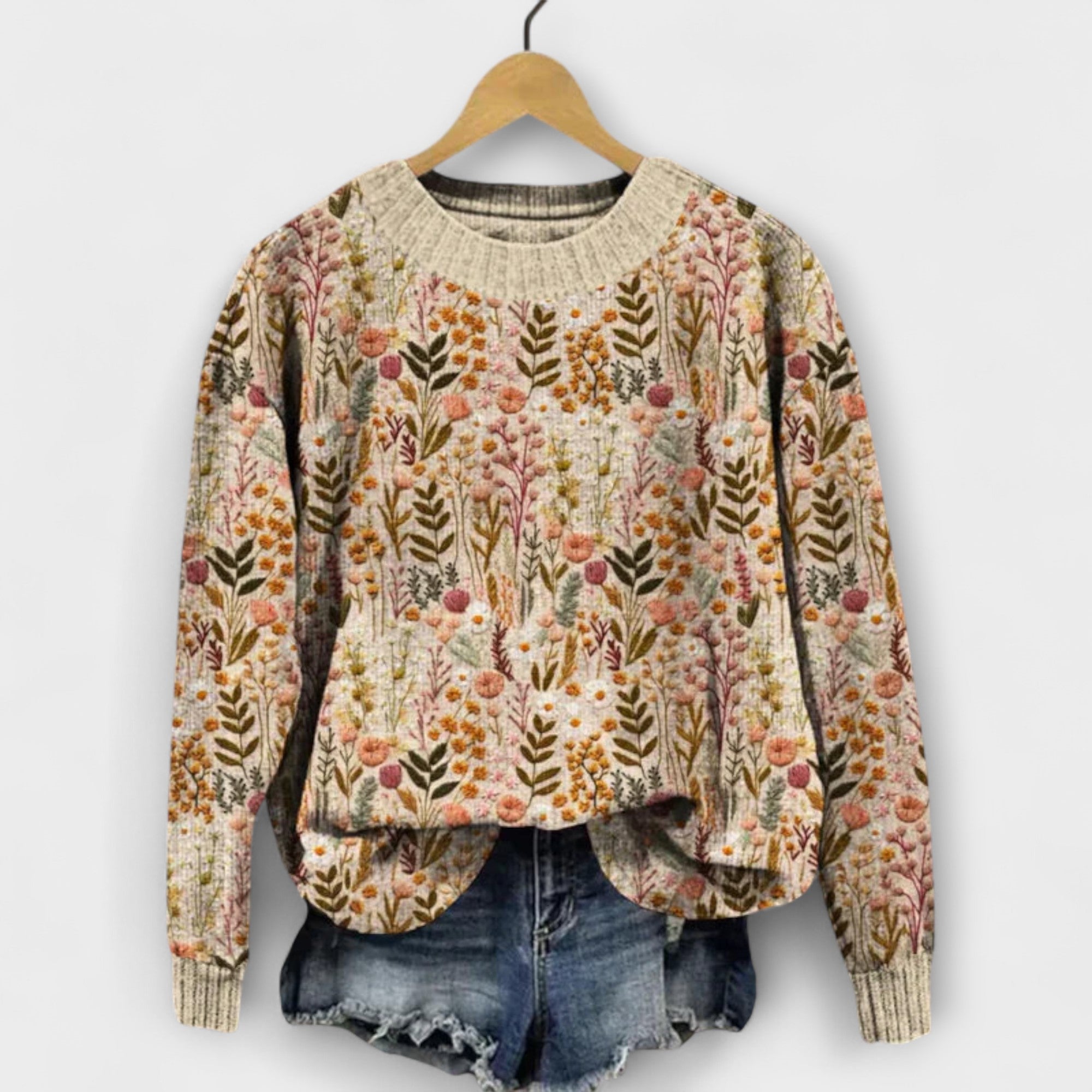 Floral Knit Sweater | Relaxed Fit with Everyday Elegance