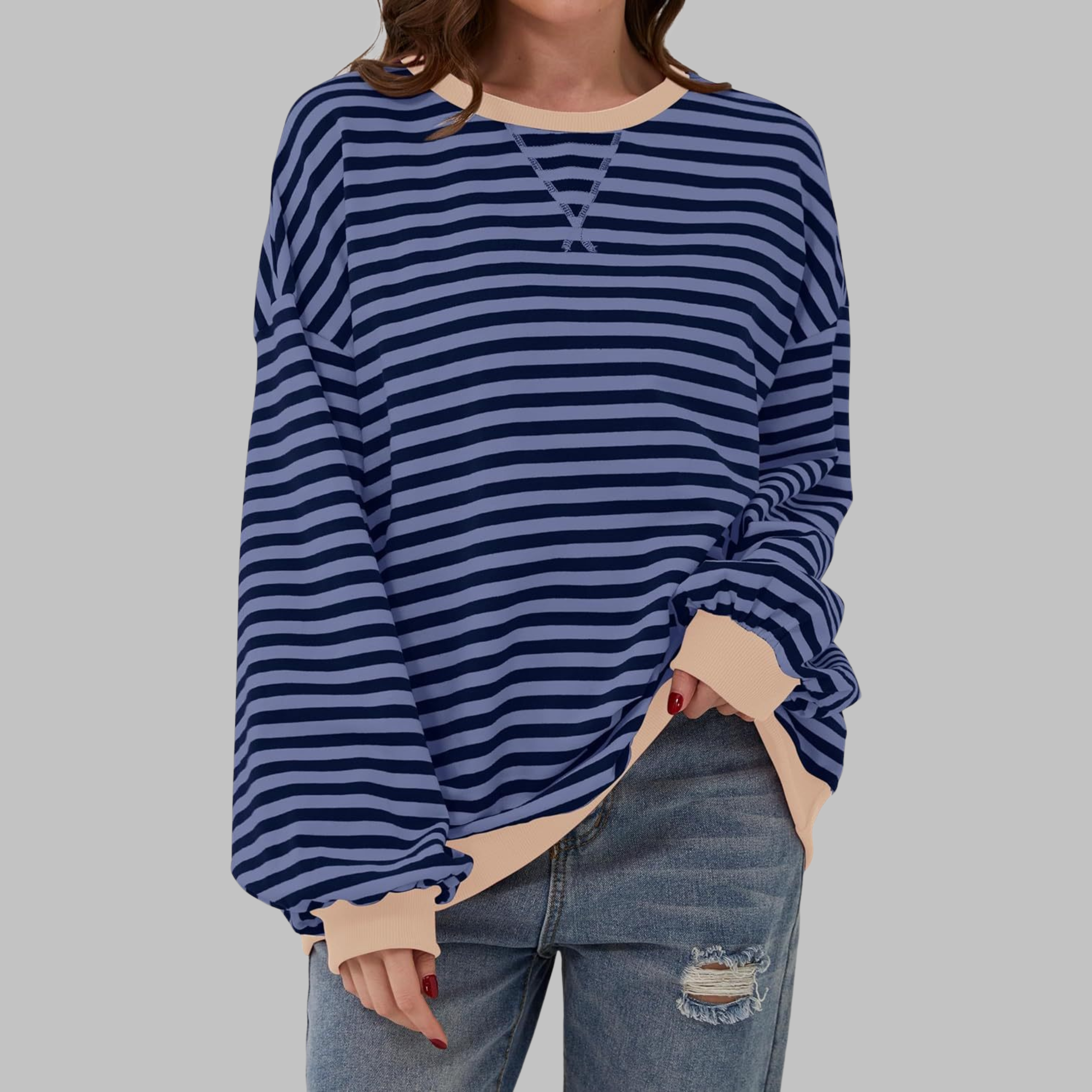 Striped Long-Sleeve Sweatshirt | Casual Comfort with Refined Style