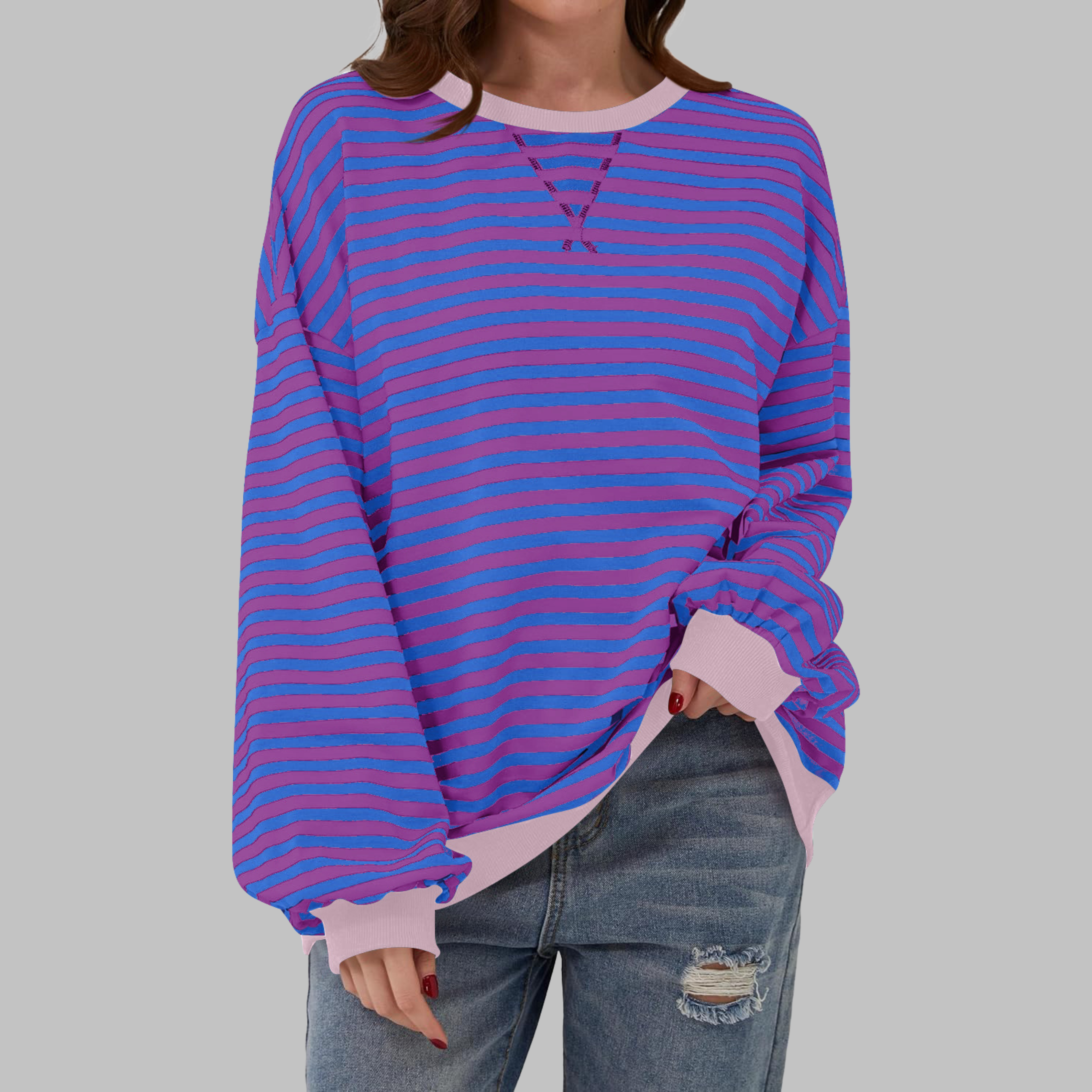 Striped Long-Sleeve Sweatshirt | Casual Comfort with Refined Style