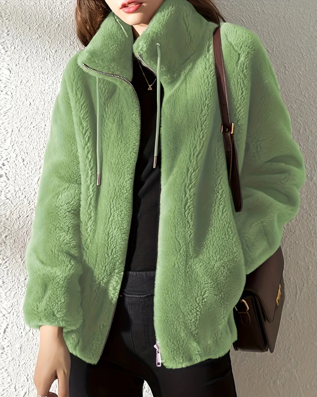 Rose Relaxed-Fit Avelora Cozy Zip Jacket | Effortless Warmth Meets Everyday Style