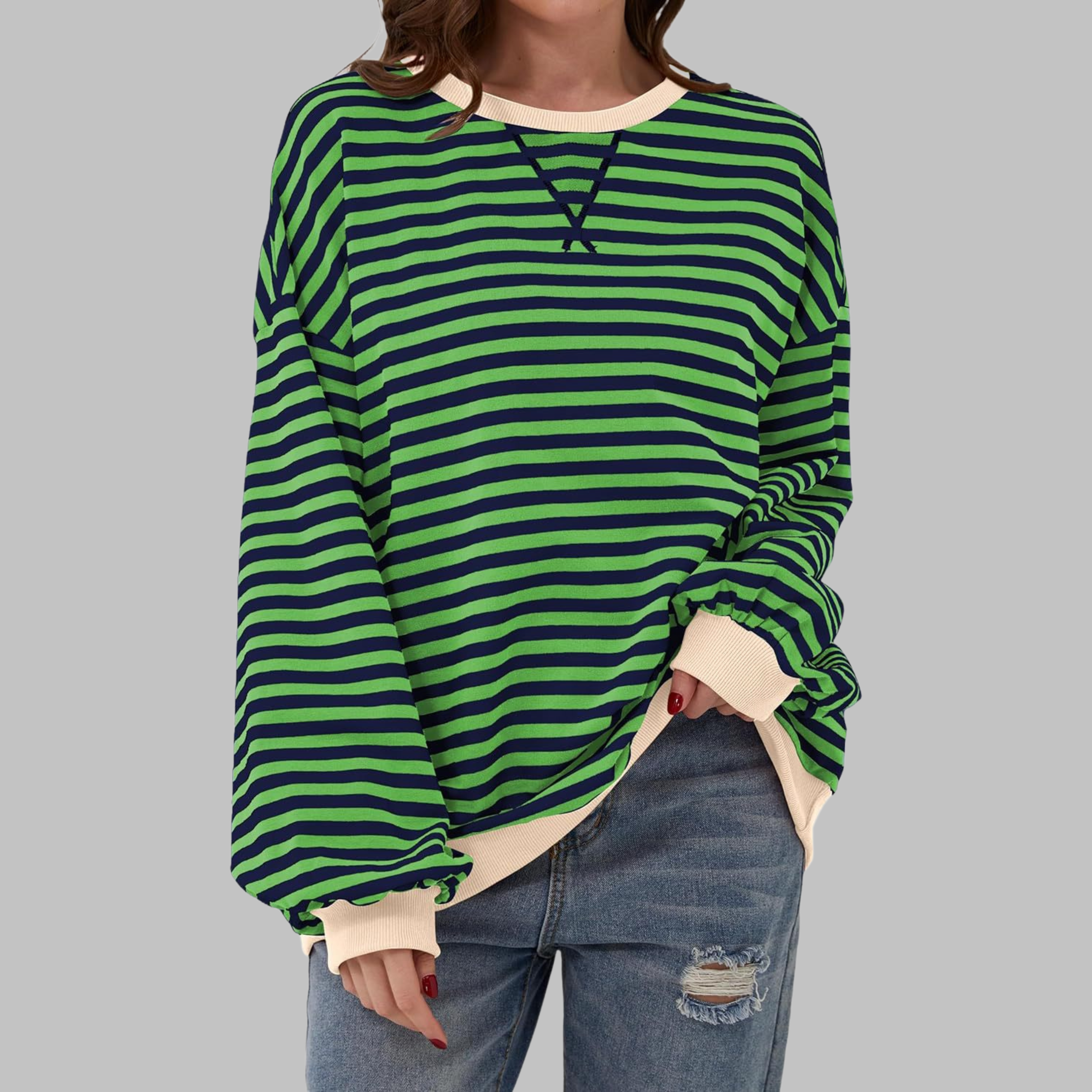Striped Long-Sleeve Sweatshirt | Casual Comfort with Refined Style