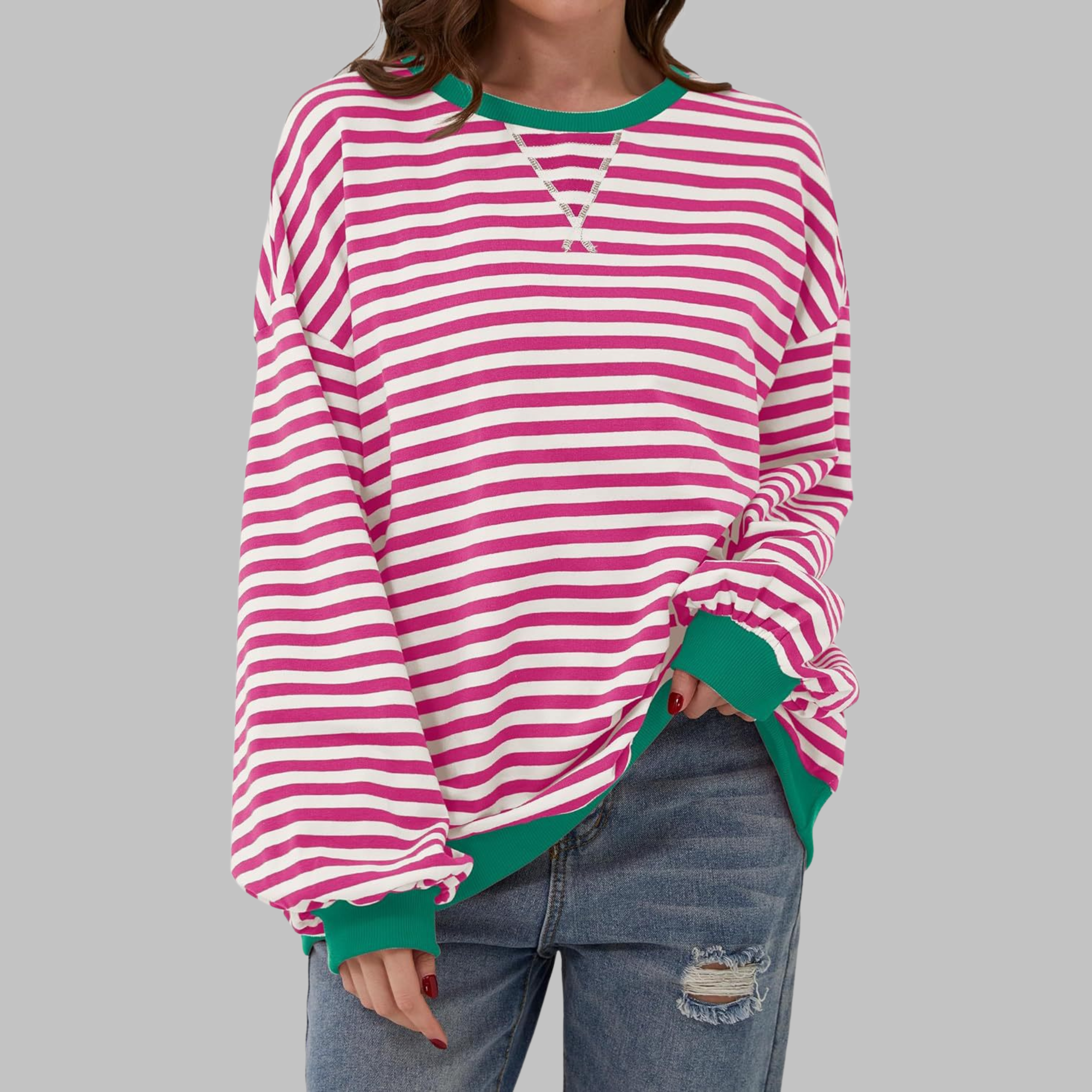 Striped Long-Sleeve Sweatshirt | Casual Comfort with Refined Style