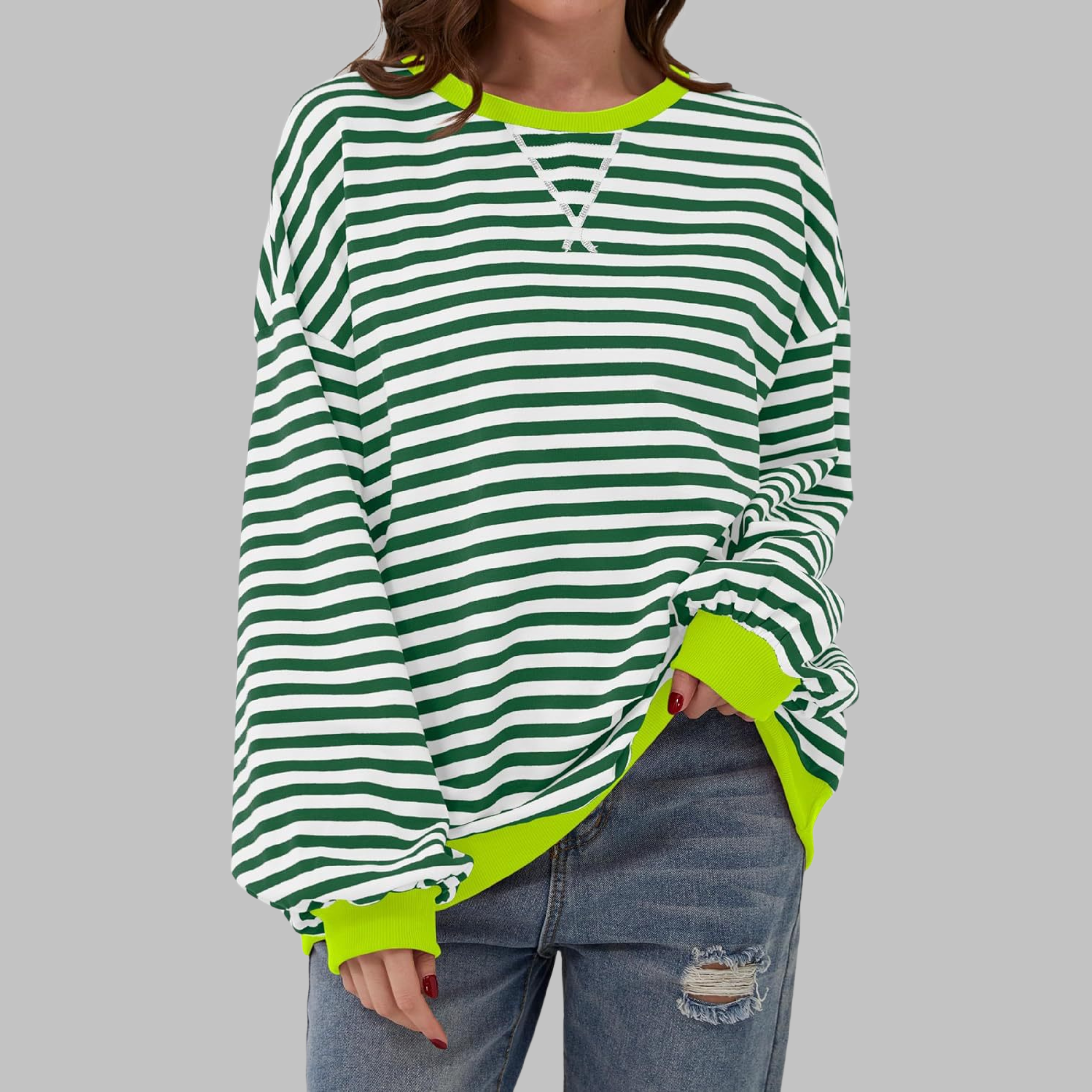 Striped Long-Sleeve Sweatshirt | Casual Comfort with Refined Style