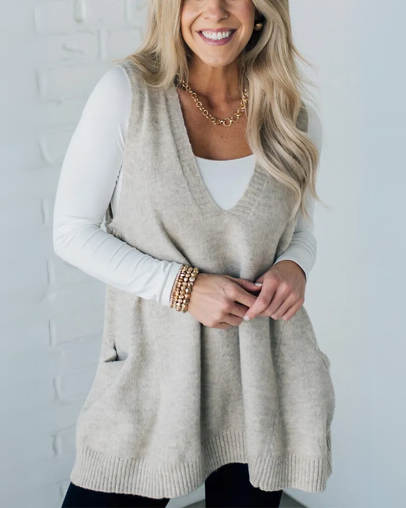 Amelia Relaxed-Fit Knit Vest | Effortless Warmth, Everyday Style