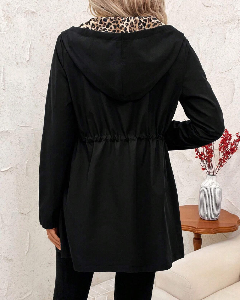 Rose Elegant Regular-Fit Leopard Coat | Effortless Everyday Style