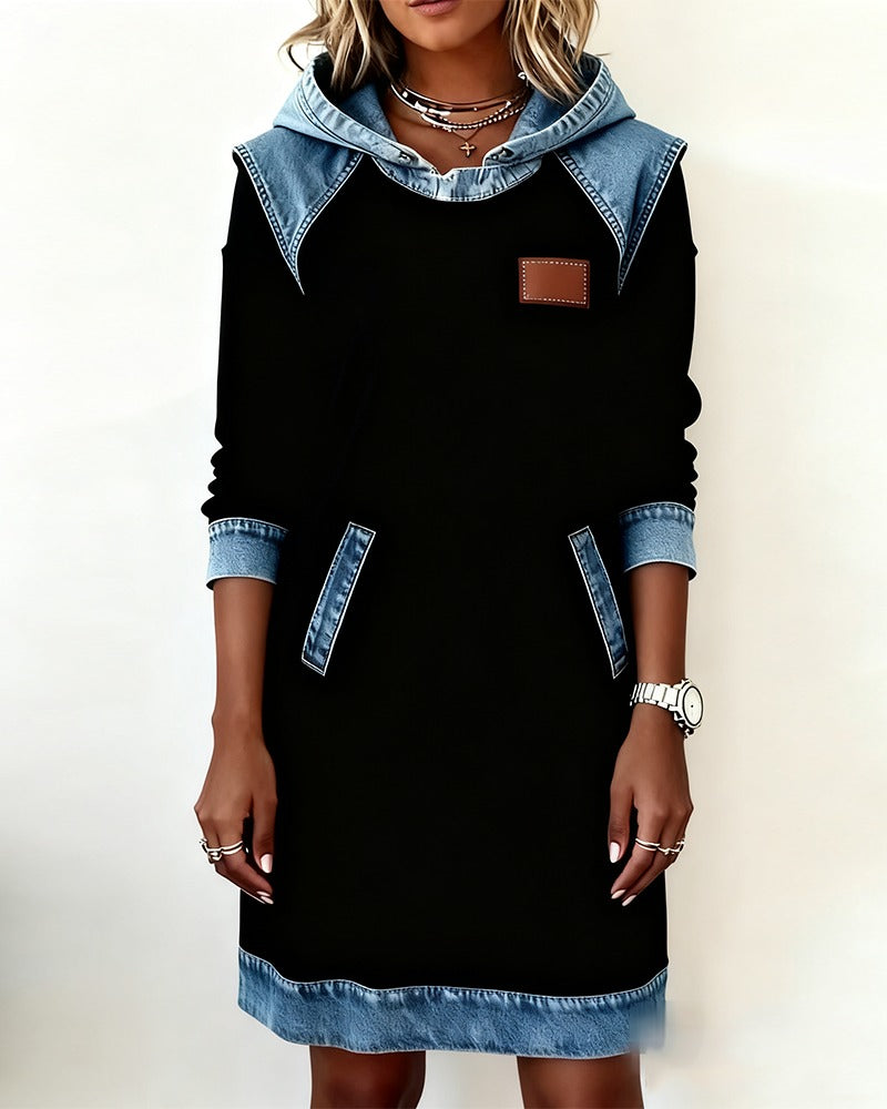 Amelia Denim Hoodie Dress | Relaxed Style with a Modern Edge