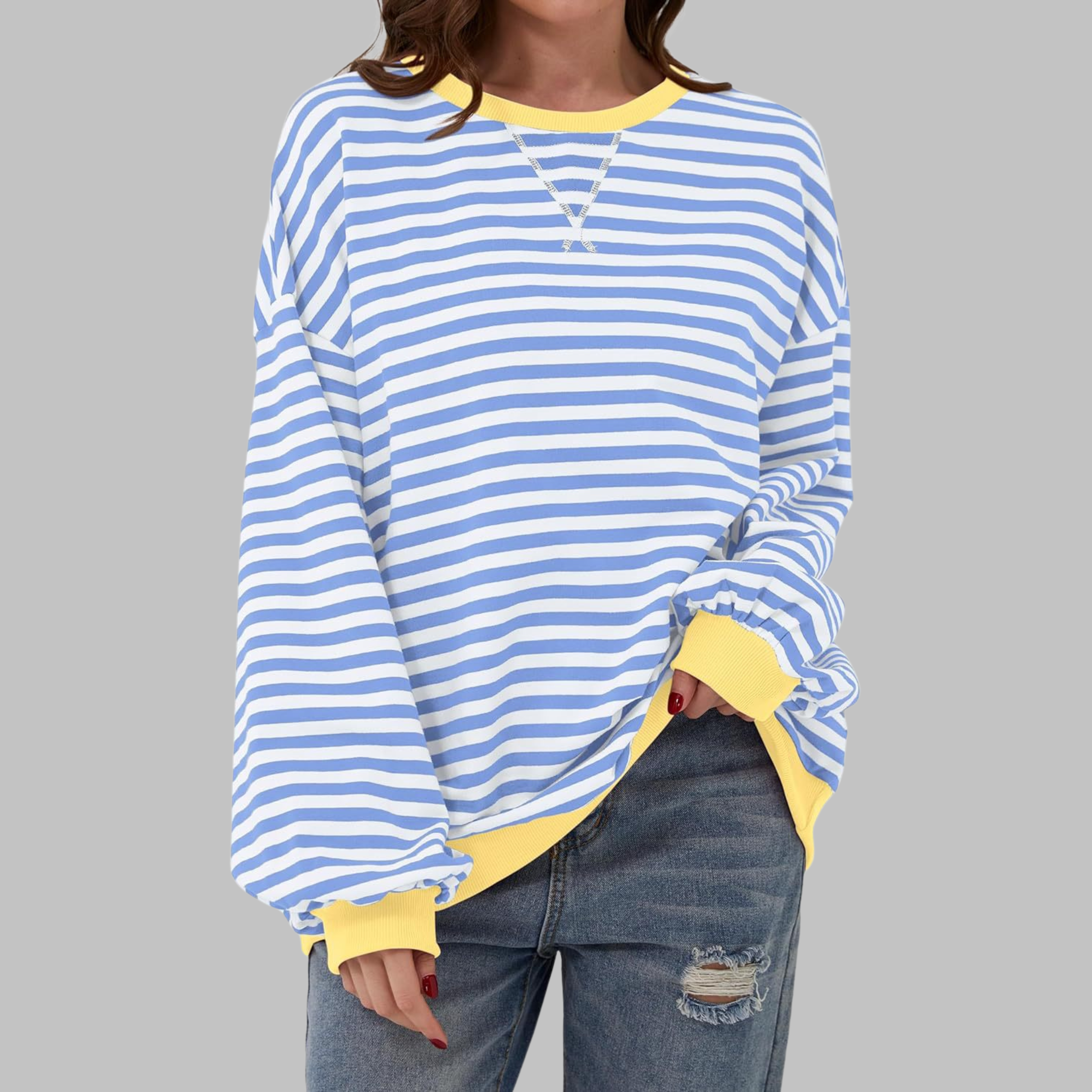 Striped Long-Sleeve Sweatshirt | Casual Comfort with Refined Style