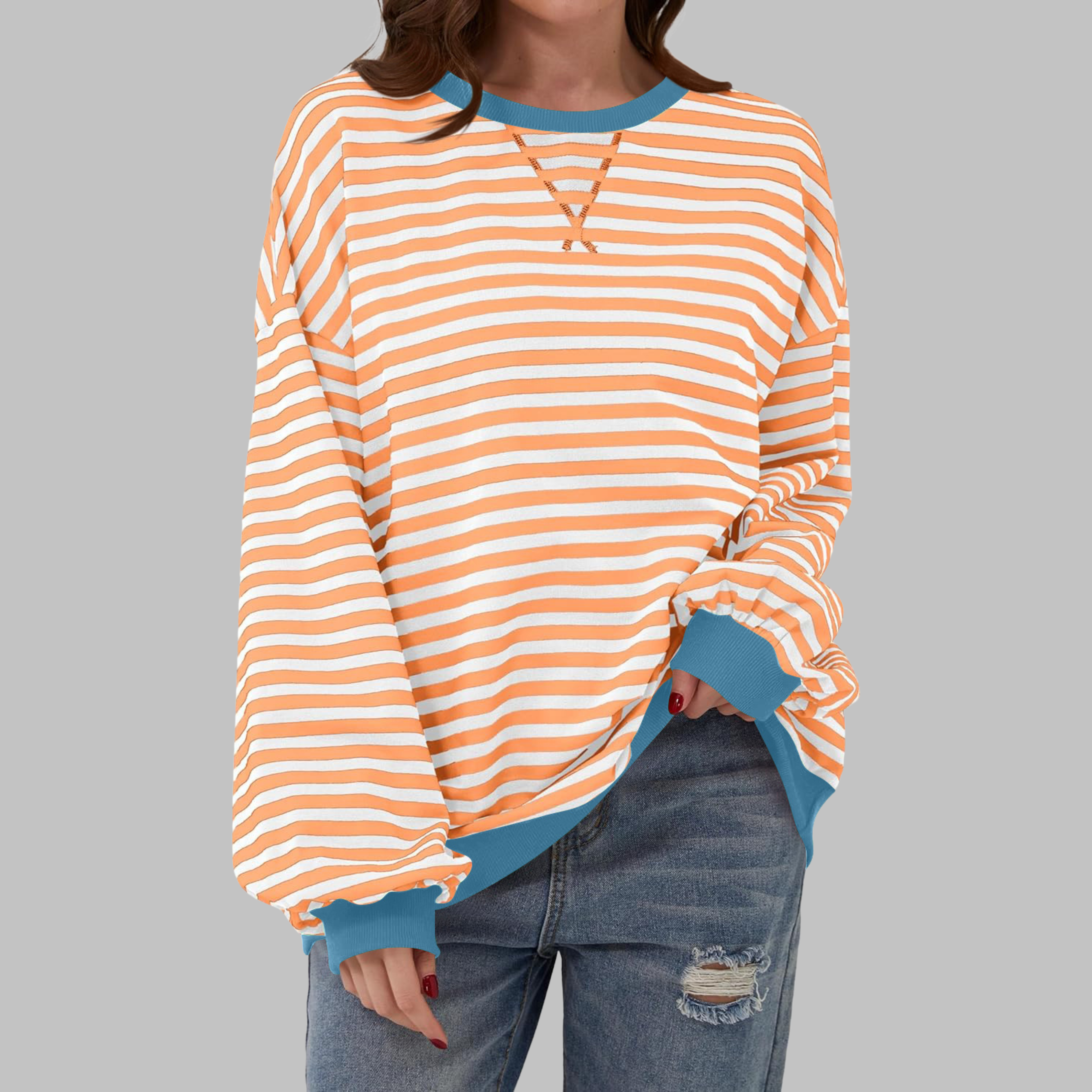 Striped Long-Sleeve Sweatshirt | Casual Comfort with Refined Style