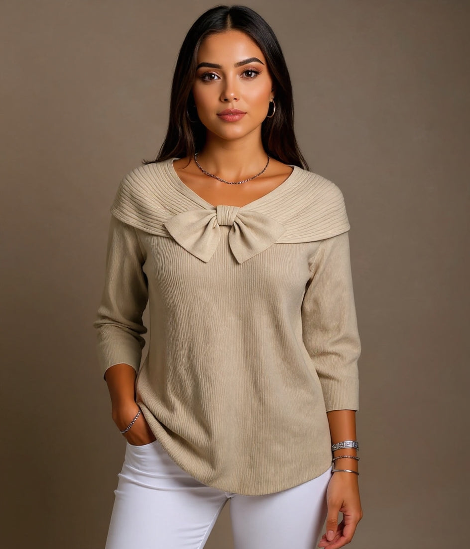 Rose Fitted Serenna Sweater | Soft Warmth & Feminine Elegance