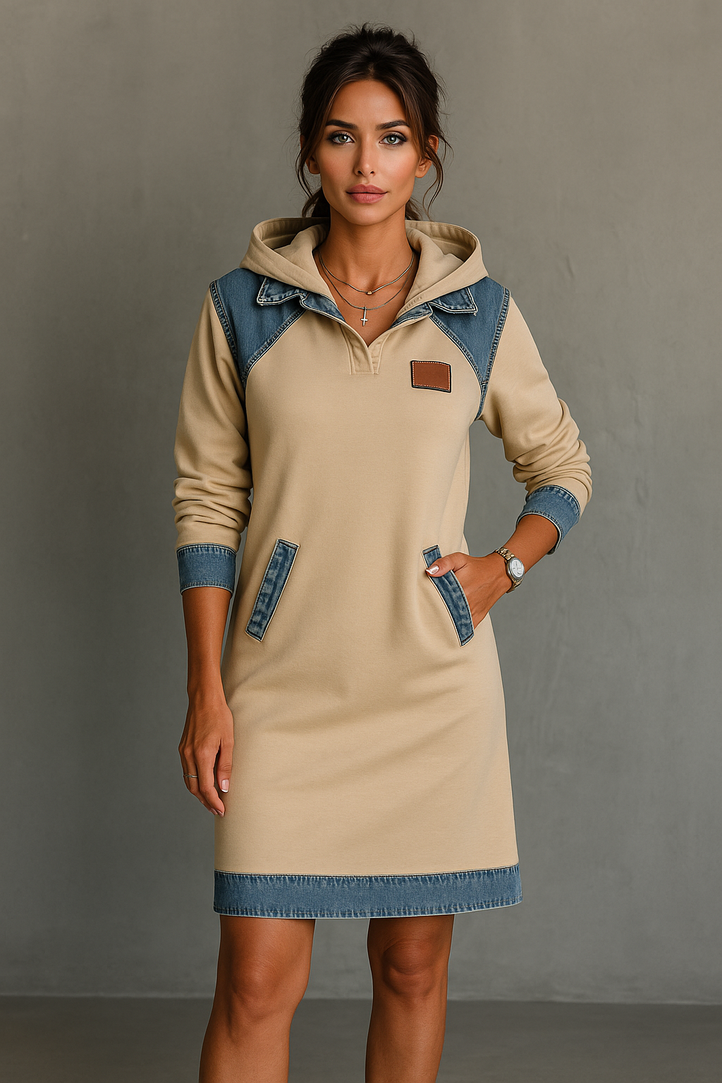 Amelia Denim Hoodie Dress | Relaxed Style with a Modern Edge