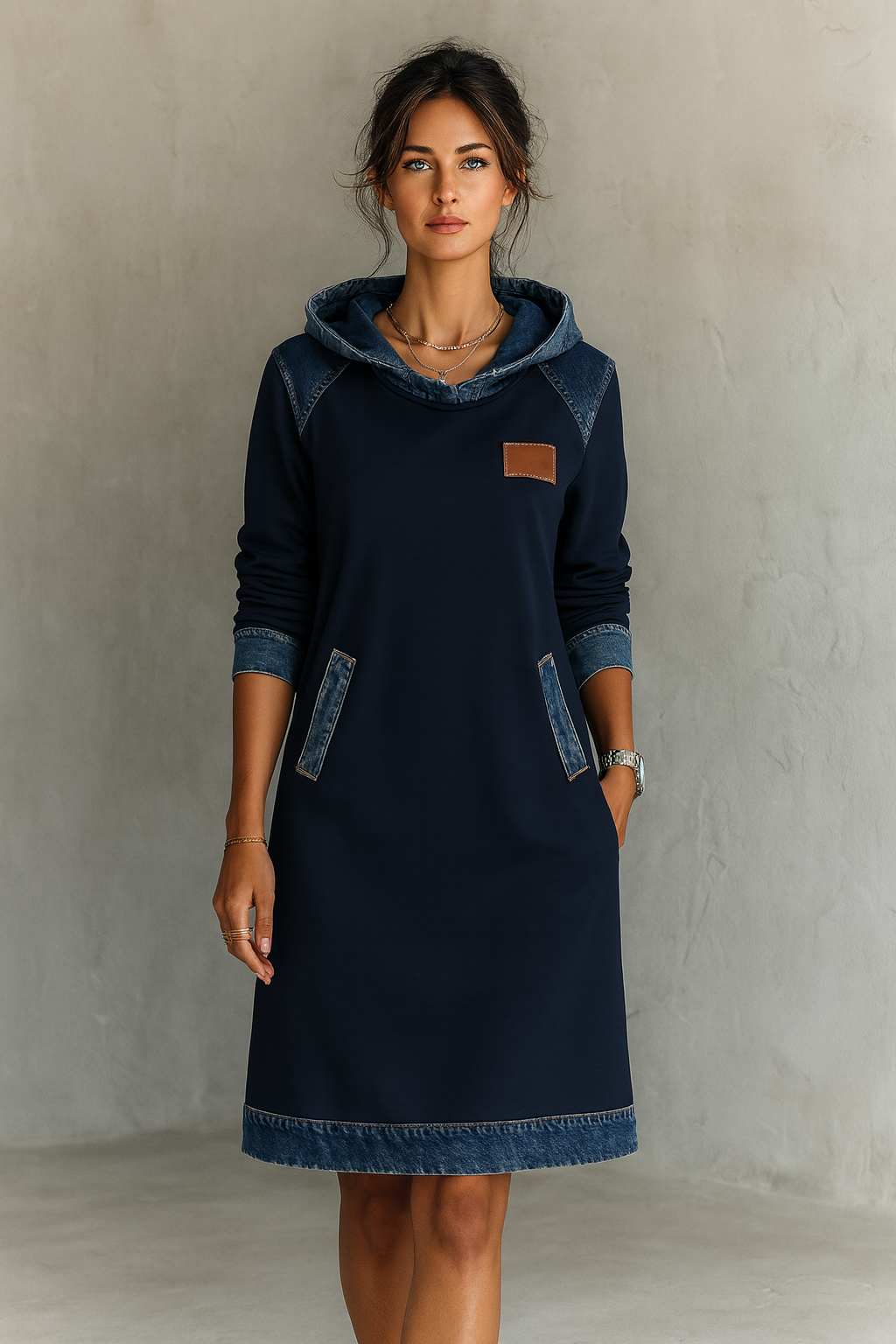 Amelia Denim Hoodie Dress | Relaxed Style with a Modern Edge