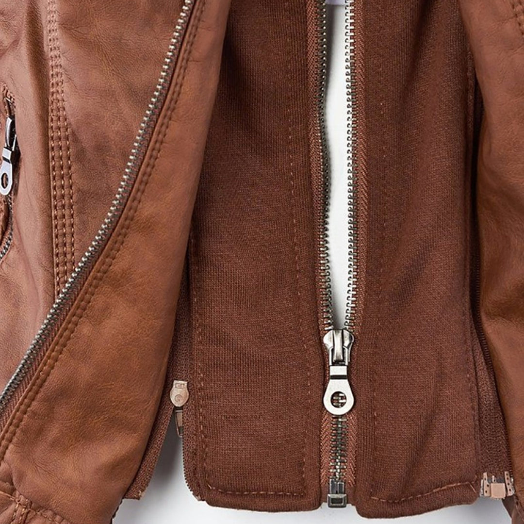 Amelia Slim-Fit Faux Leather Jacket | Effortless Style, All-Day Ease
