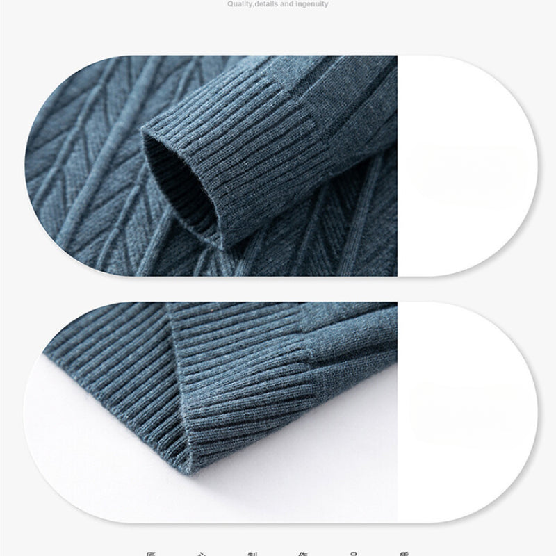 Wool-Blend Ribbed Mock-Neck Sweater | Warmth with Modern Elegance