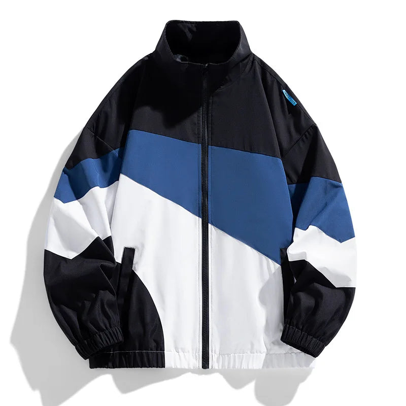 Modern Color-Block Windbreaker | Lightweight, Breathable & Athletic Fit