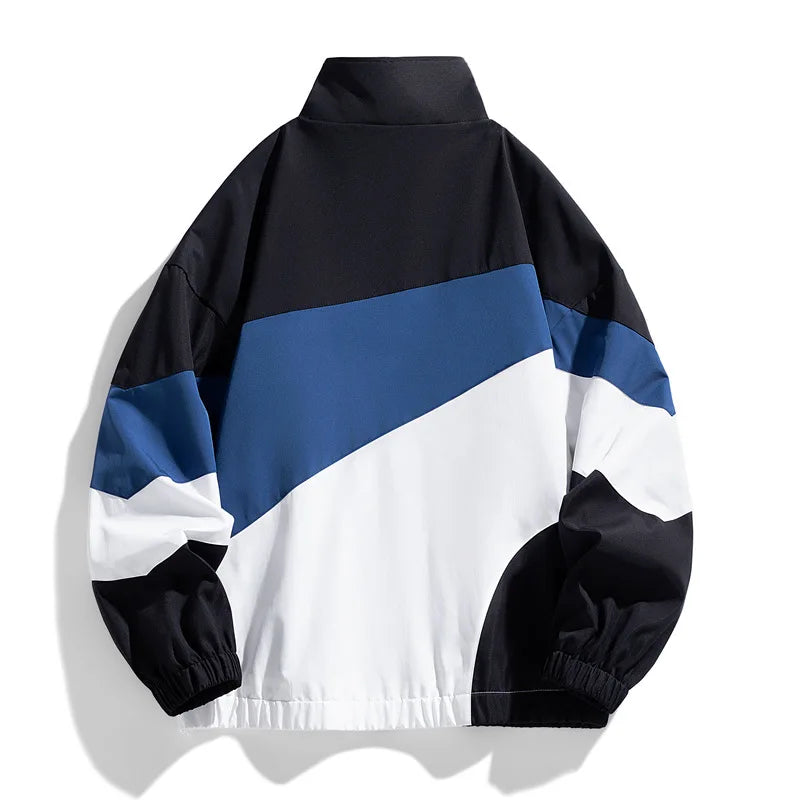 Modern Color-Block Windbreaker | Lightweight, Breathable & Athletic Fit