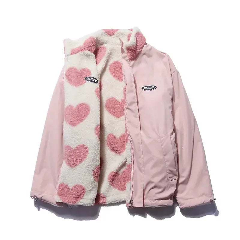 Elena™ Reversible Heart Jacket | Elegant Comfort & Two-in-One Style