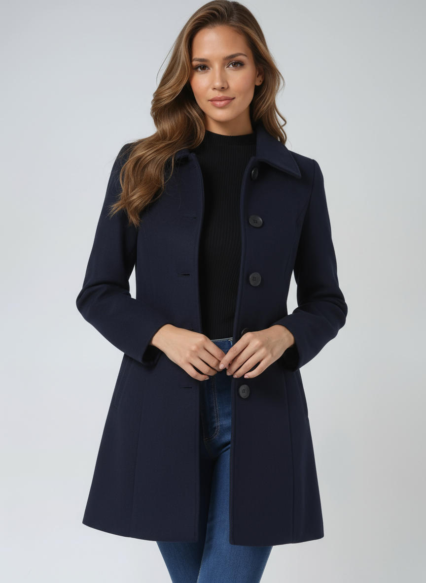 Rose Fit and Flare Button Jacket | Tailored Elegance with Effortless Movement